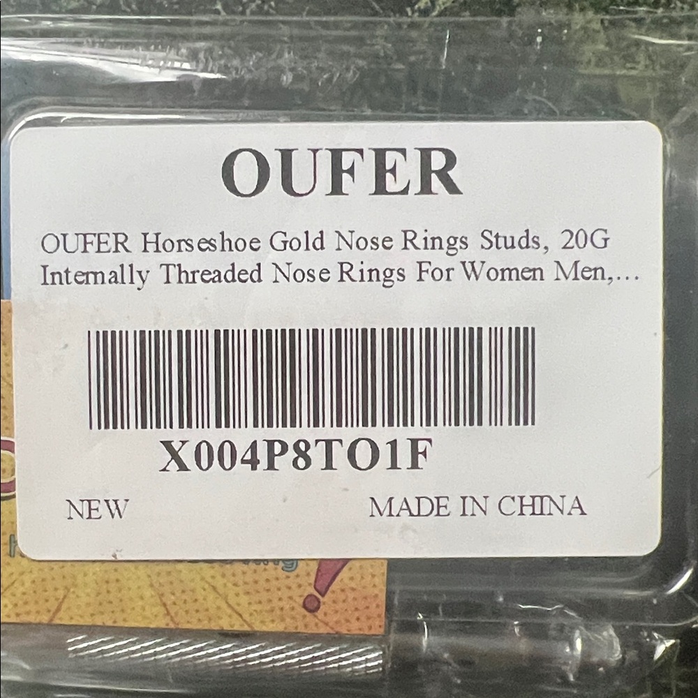 Unique Gold Star Nose Ring Horseshoe Stud with CZ’s NIB - Picture 12 of 12